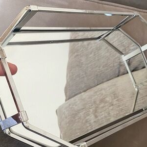 Geometric Silver Mirror Tray